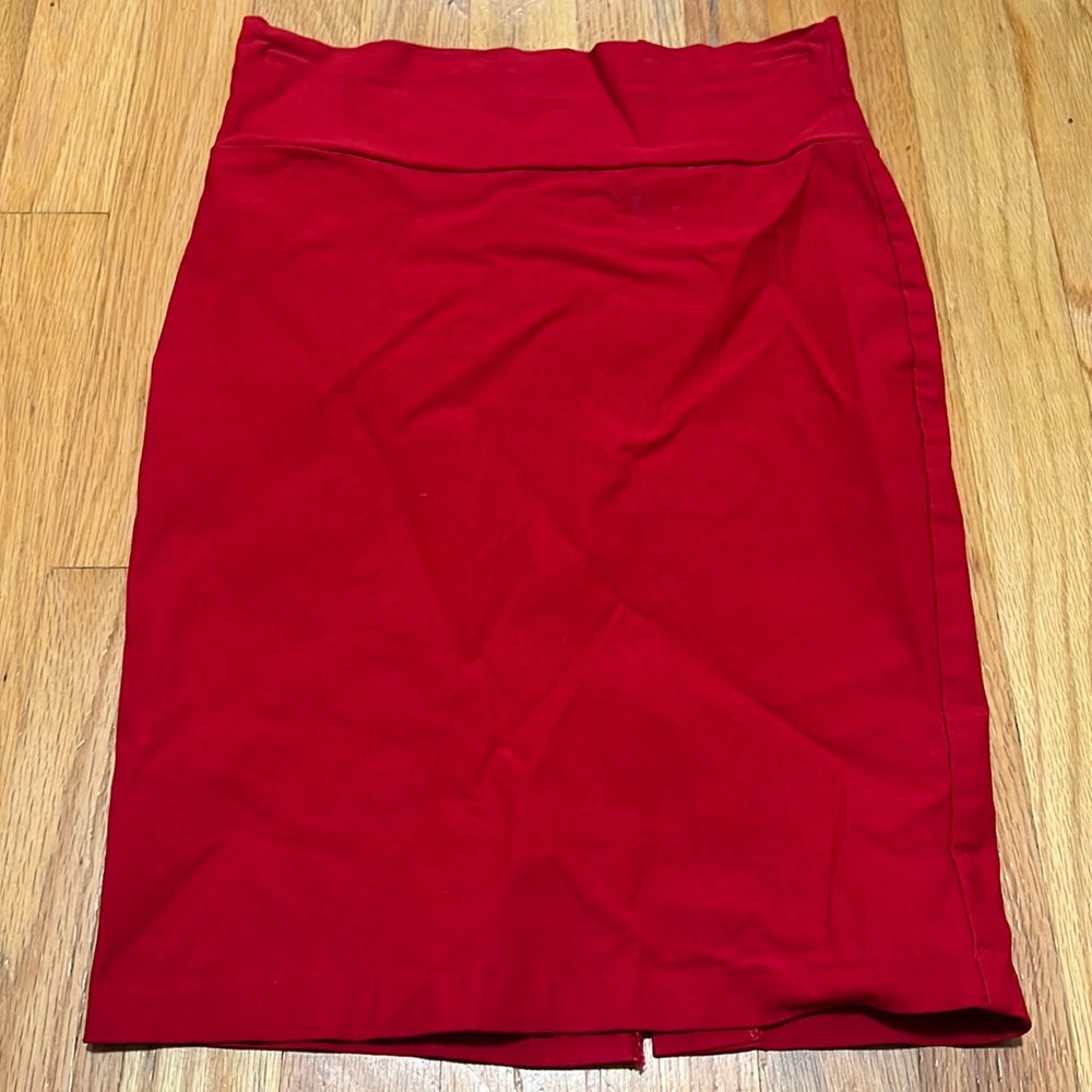 Red pencil skirt